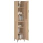 vidaXL Aparador de madera contrachapada roble Sonoma 34,5x34x180 cm