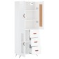 vidaXL Aparador alto madera contrachapada blanco brillo 69,5x34x180 cm