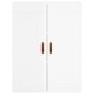 vidaXL Aparador alto madera contrachapada blanco brillo 69,5x34x180 cm