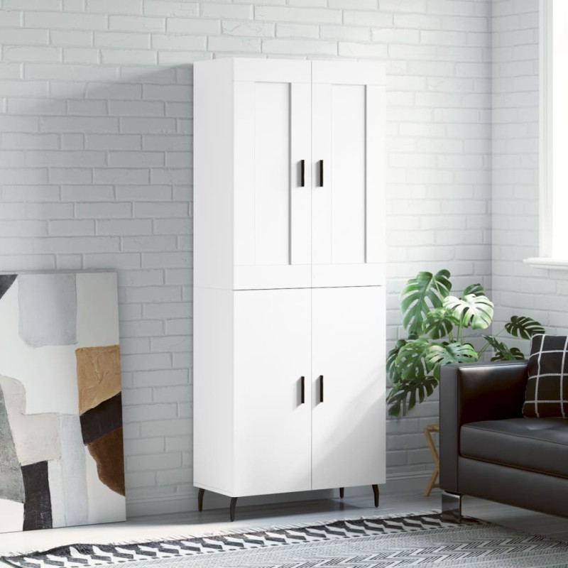 vidaXL Aparador alto madera contrachapada blanco 69,5x34x180 cm vidaXL Aparador alto madera contrachapada blanco 69,5x34x180 cm