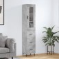 vidaXL Aparador de madera contrachapada gris hormigón 34,5x34x180 cm vidaXL Aparador de madera contrachapada gris hormigón 34,5x34x180 cm