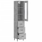 vidaXL Aparador de madera contrachapada gris hormigón 34,5x34x180 cm vidaXL Aparador de madera contrachapada gris hormigón 34,5x34x180 cm