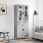 vidaXL Aparador alto madera contrachapada gris hormigón 69,5x34x180 cm vidaXL Aparador alto madera contrachapada gris hormigón 69,5x34x180 cm