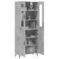 vidaXL Aparador alto madera contrachapada gris hormigón 69,5x34x180 cm vidaXL Aparador alto madera contrachapada gris hormigón 69,5x34x180 cm