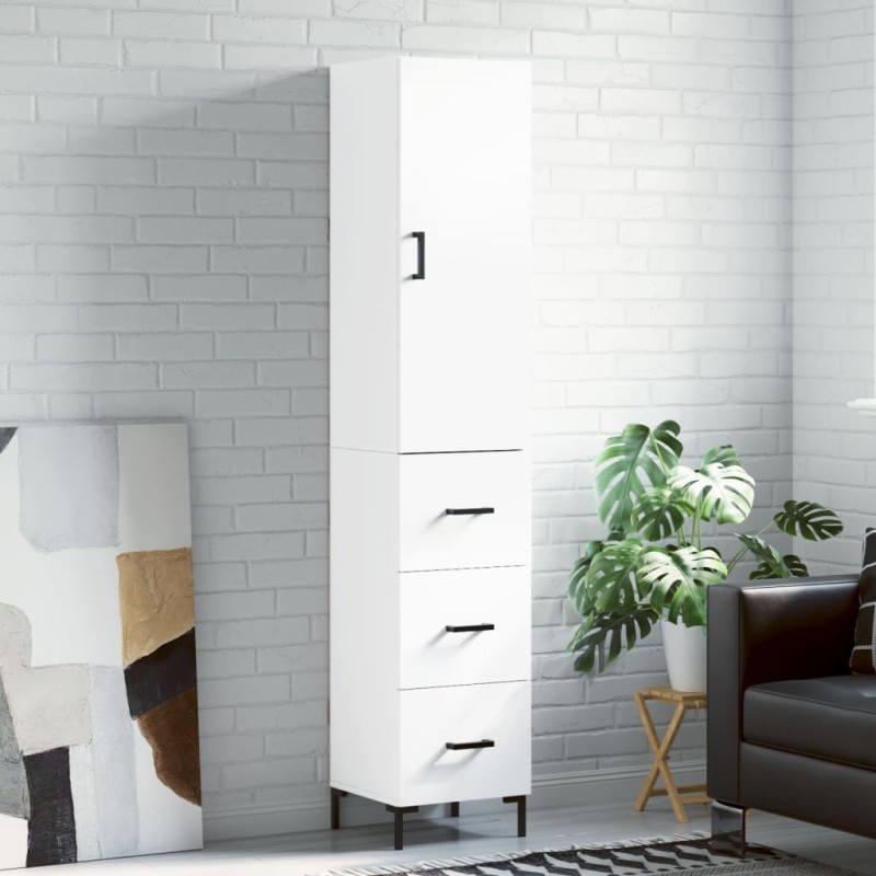 vidaXL Aparador alto madera contrachapada blanco 34,5x34x180 cm vidaXL Aparador alto madera contrachapada blanco 34,5x34x180 cm