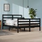 vidaXL Estructura de cama de madera maciza de pino negra 160x200 cm vidaXL Estructura de cama de madera maciza de pino negra 160x200 cm