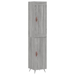 vidaXL Aparador alto madera contrachapada gris Sonoma 34,5x34x180 cm
