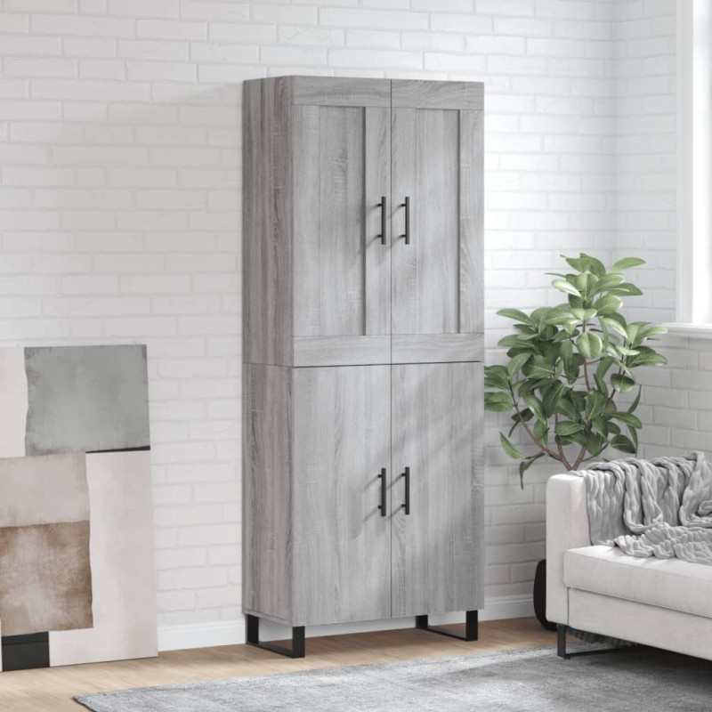 vidaXL Aparador alto madera contrachapada gris sonoma 69,5x34x180 cm vidaXL Aparador alto madera contrachapada gris sonoma 69,5x34x180 cm
