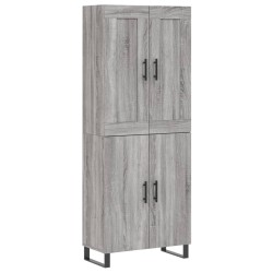 vidaXL Aparador alto madera contrachapada gris sonoma 69,5x34x180 cm
