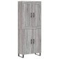 vidaXL Aparador alto madera contrachapada gris sonoma 69,5x34x180 cm vidaXL Aparador alto madera contrachapada gris sonoma 69,5x34x180 cm