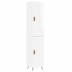 vidaXL Aparador alto madera contrachapada blanco brillo 34,5x34x180 cm