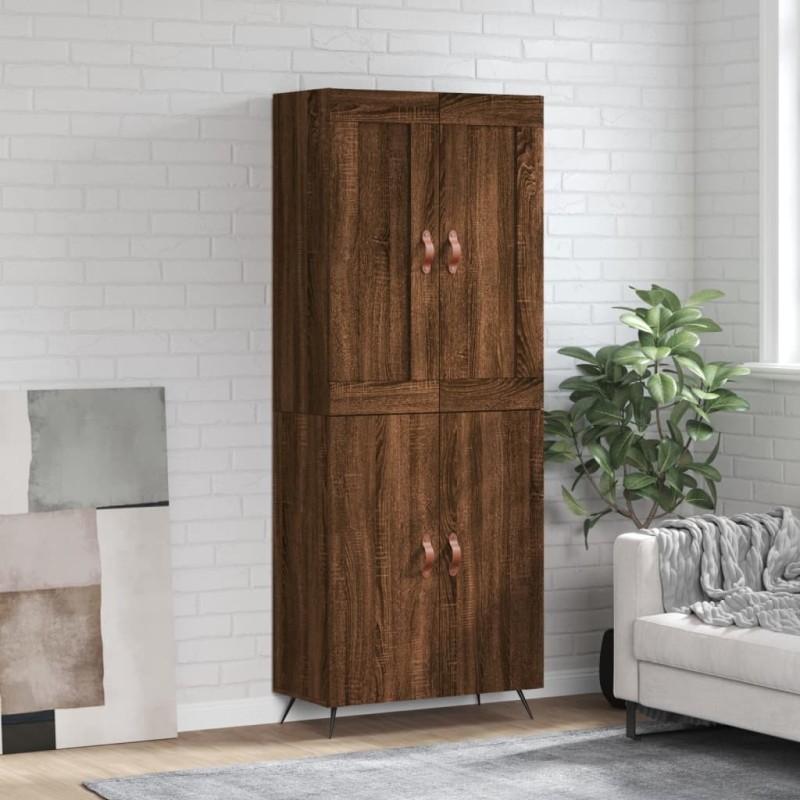 vidaXL Aparador alto madera contrachapada marrón roble 69,5x34x180 cm vidaXL Aparador alto madera contrachapada marrón roble 69,5x34x180 cm