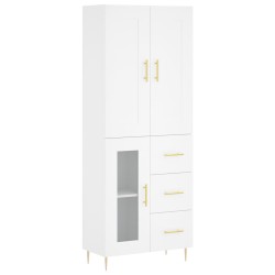 vidaXL Aparador alto madera contrachapada blanco 69,5x34x180 cm