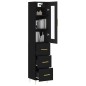 vidaXL Aparador de madera contrachapada negro 34,5x34x180 cm vidaXL Aparador de madera contrachapada negro 34,5x34x180 cm