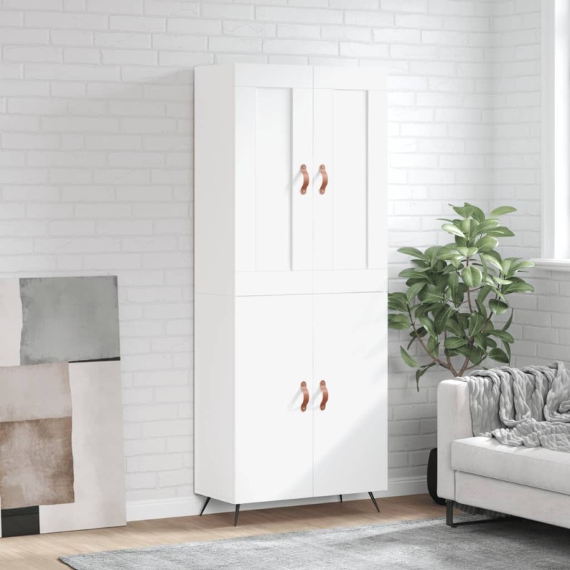 vidaXL Aparador alto madera contrachapada blanco 69,5x34x180 cm vidaXL Aparador alto madera contrachapada blanco 69,5x34x180 cm