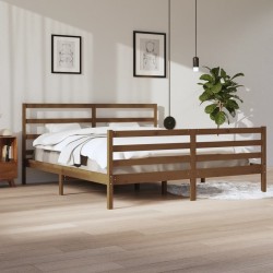 vidaXL Estructura de cama madera maciza de pino marrón miel 200x200 cm