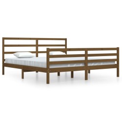 vidaXL Estructura de cama madera maciza de pino marrón miel 200x200 cm