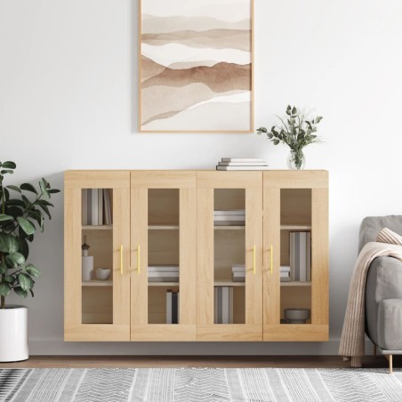 vidaXL Armarios de pared 2 uds madera de ingeniería roble Sonoma