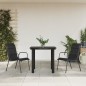 vidaXL Juego de comedor para jardín 3 piezas acero y textilene negro vidaXL Juego de comedor para jardín 3 piezas acero y textilene negro