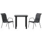 vidaXL Juego de comedor para jardín 3 piezas acero y textilene negro vidaXL Juego de comedor para jardín 3 piezas acero y textilene negro