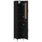 vidaXL Aparador de madera contrachapada negro 34,5x34x180 cm vidaXL Aparador de madera contrachapada negro 34,5x34x180 cm