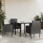 vidaXL Juego de comedor de jardín 5 pzas ratán sintético y acero negro