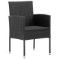 vidaXL Juego de comedor de jardín 5 pzas ratán sintético y acero negro