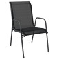 vidaXL Juego de comedor para jardín 5 piezas acero y textilene negro