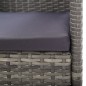 vidaXL Juego de comedor jardín 5 pzas ratán sintético acero gris negro vidaXL Juego de comedor jardín 5 pzas ratán sintético acero gris negro