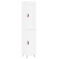 vidaXL Aparador alto madera contrachapada blanco 34,5x34x180 cm