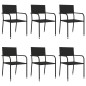vidaXL Juego de comedor de jardín 7 pzas ratán sintético y acero negro vidaXL Juego de comedor de jardín 7 pzas ratán sintético y acero negro