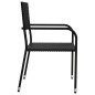 vidaXL Juego de comedor de jardín 7 pzas ratán sintético y acero negro vidaXL Juego de comedor de jardín 7 pzas ratán sintético y acero negro