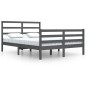 vidaXL Estructura de cama de madera maciza de pino gris 140x200 cm vidaXL Estructura de cama de madera maciza de pino gris 140x200 cm