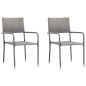 vidaXL Juego de comedor jardín 3 pzas ratán sintético acero gris negro vidaXL Juego de comedor jardín 3 pzas ratán sintético acero gris negro