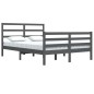vidaXL Estructura de cama de madera maciza de pino gris 140x200 cm vidaXL Estructura de cama de madera maciza de pino gris 140x200 cm