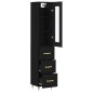 vidaXL Aparador de madera contrachapada negro 34,5x34x180 cm