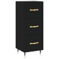 vidaXL Aparador de madera contrachapada negro 34,5x34x180 cm