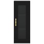 vidaXL Aparador de madera contrachapada negro 34,5x34x180 cm