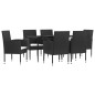 vidaXL Juego de comedor de jardín 7 pzas ratán sintético y acero negro vidaXL Juego de comedor de jardín 7 pzas ratán sintético y acero negro
