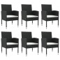 vidaXL Juego de comedor de jardín 7 pzas ratán sintético y acero negro vidaXL Juego de comedor de jardín 7 pzas ratán sintético y acero negro