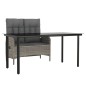 vidaXL Juego de comedor jardín 2 pzas con cojines ratán sintético gris vidaXL Juego de comedor jardín 2 pzas con cojines ratán sintético gris