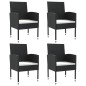 vidaXL Juego de comedor de jardín 5 pzas ratán sintético y acero negro vidaXL Juego de comedor de jardín 5 pzas ratán sintético y acero negro