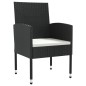 vidaXL Juego de comedor de jardín 5 pzas ratán sintético y acero negro vidaXL Juego de comedor de jardín 5 pzas ratán sintético y acero negro