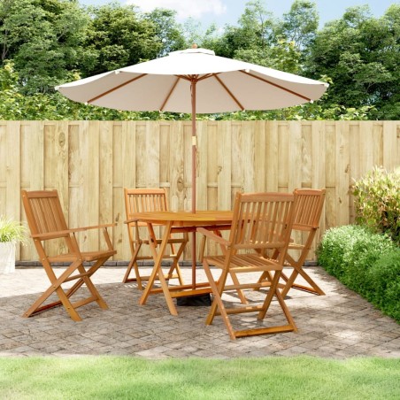 vidaXL Juego de comedor de jardín 5 piezas madera maciza de acacia