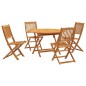 vidaXL Juego de comedor de jardín 5 piezas madera maciza de acacia vidaXL Juego de comedor de jardín 5 piezas madera maciza de acacia