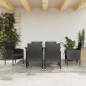 vidaXL Juego de comedor de jardín 7 pzas ratán sintético y acero negro vidaXL Juego de comedor de jardín 7 pzas ratán sintético y acero negro