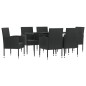 vidaXL Juego de comedor de jardín 7 pzas ratán sintético y acero negro vidaXL Juego de comedor de jardín 7 pzas ratán sintético y acero negro