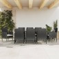 vidaXL Juego de comedor de jardín 9 pzas ratán sintético y acero negro