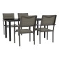 vidaXL Juego de comedor para jardín 5 piezas acero y textilene negro vidaXL Juego de comedor para jardín 5 piezas acero y textilene negro