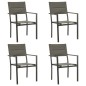 vidaXL Juego de comedor para jardín 5 piezas acero y textilene negro vidaXL Juego de comedor para jardín 5 piezas acero y textilene negro